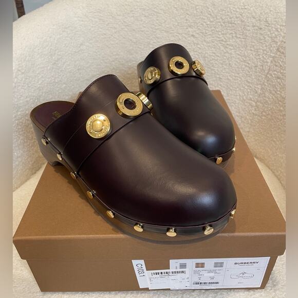 Burberry Shoes - Burberry leather mules new with box 39